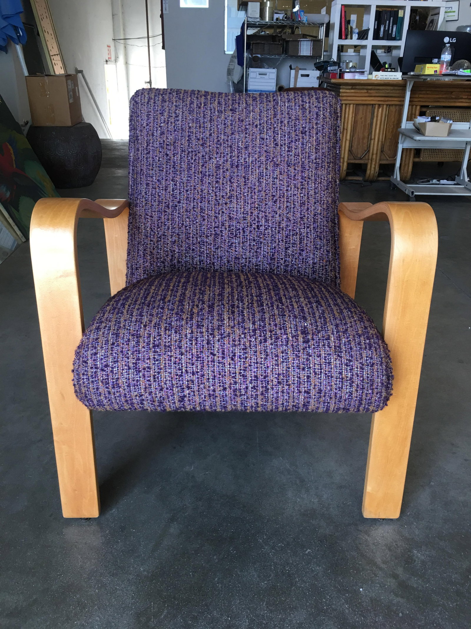 Thonet Bentwood Armchair with Purple Seat - 18