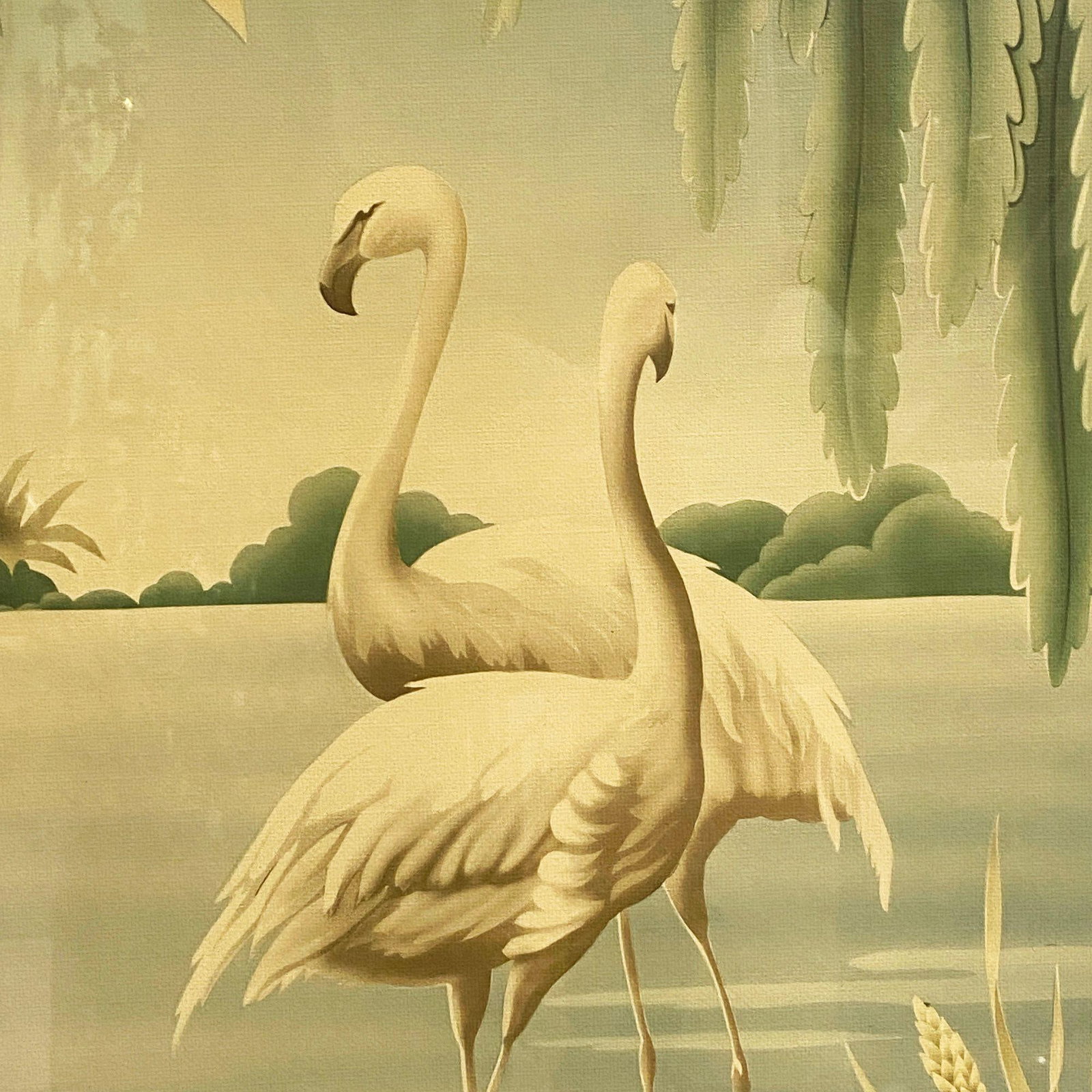 1940 Tropical Flamingo Lovers Scenic Print, by Billy Seay for Turner - 11