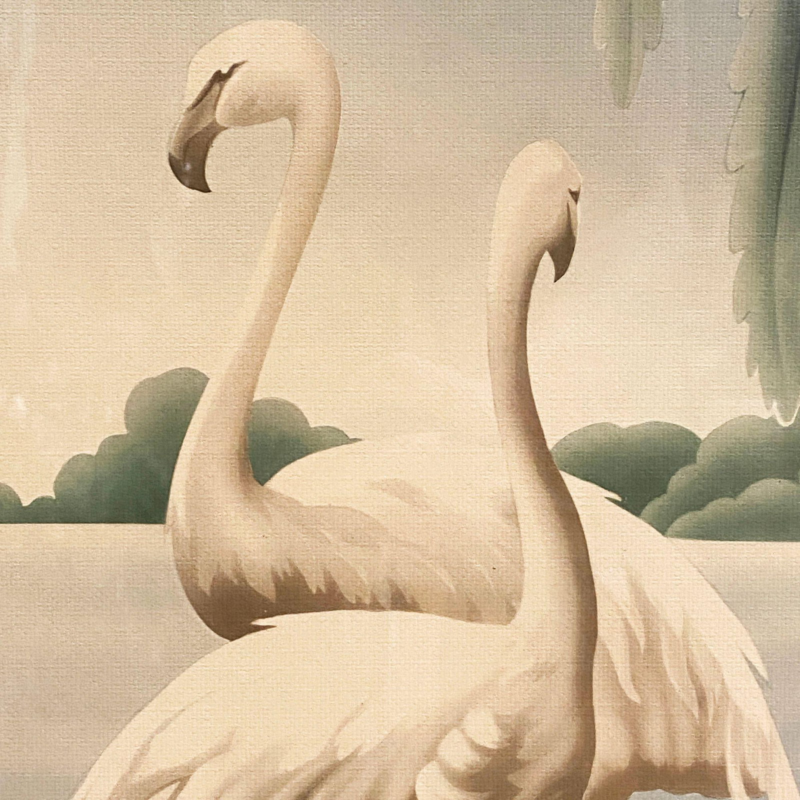 1940 Tropical Flamingo Lovers Scenic Print, by Billy Seay for Turner - 18