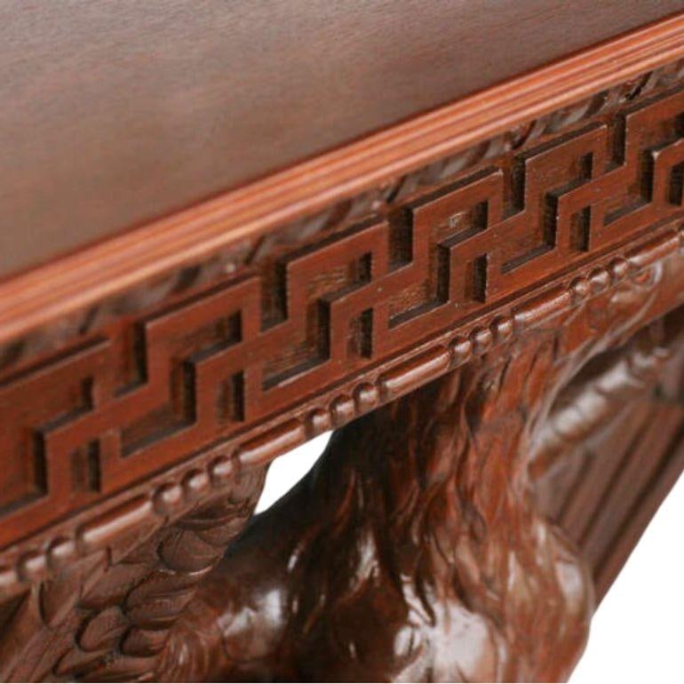 American Neoclassical Hand-Carved Eagle Console Table - 12
