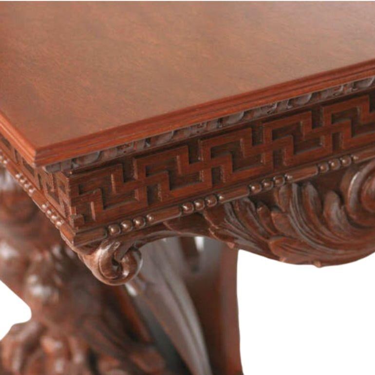 American Neoclassical Hand-Carved Eagle Console Table - 17