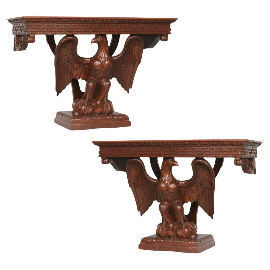 American Neoclassical Hand-Carved Eagle Console Table - 7