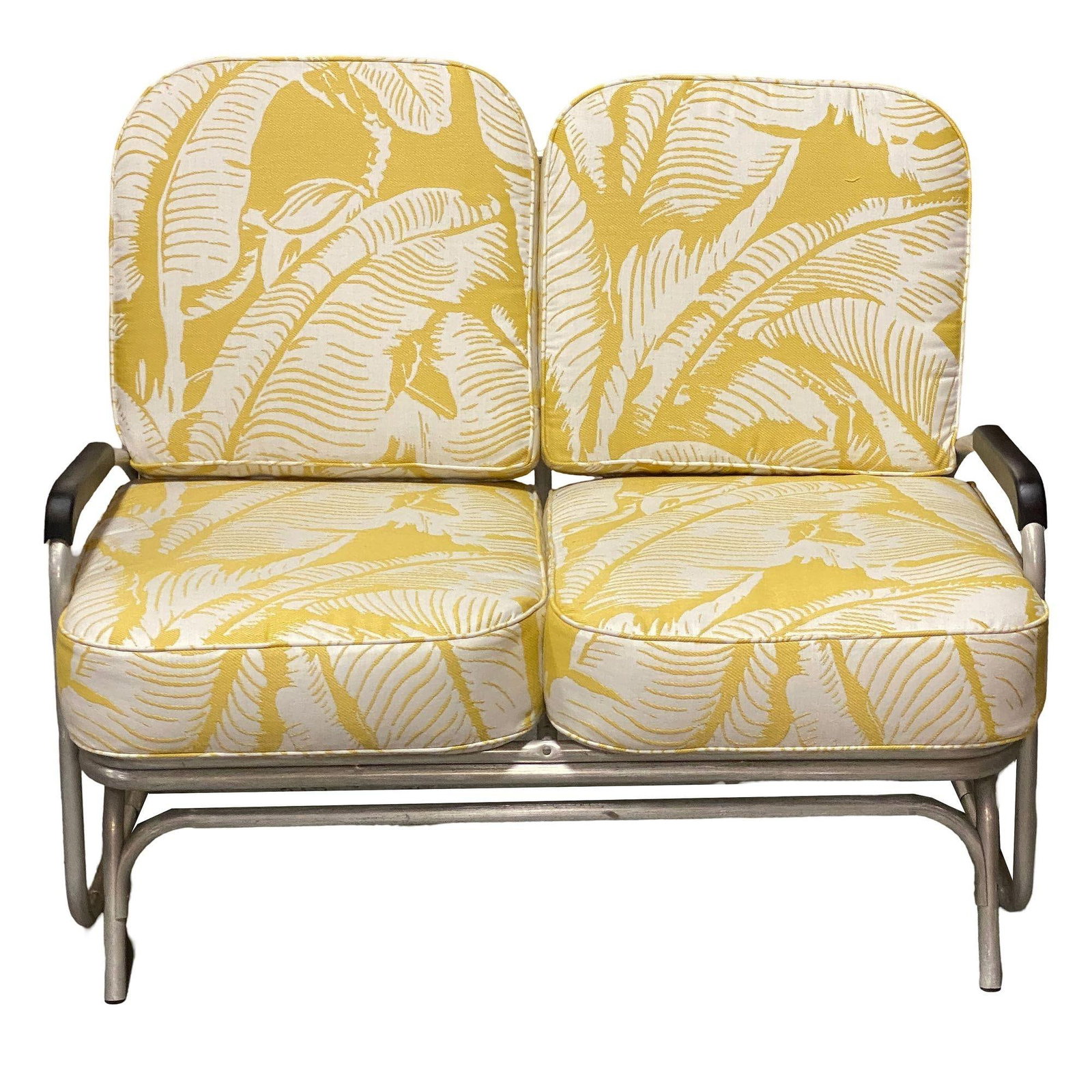 Aluminum Patio/Outdoor Sled Base Rocking Slider Settee w/ Speed Arms - 8