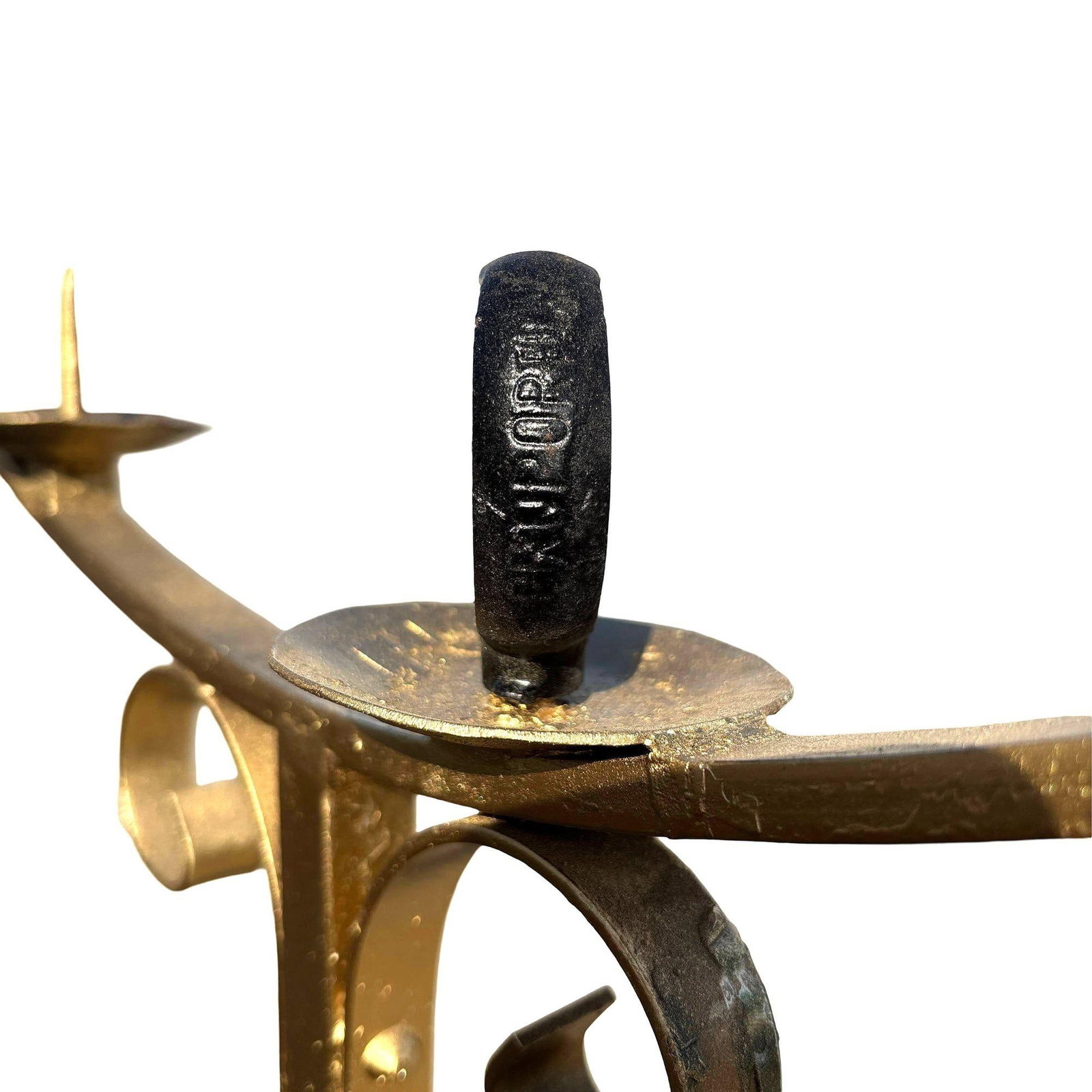 Hollywood Regency Brass-tone Floor Standing Candelabra w/ Claw-foot Base, Pair - 4
