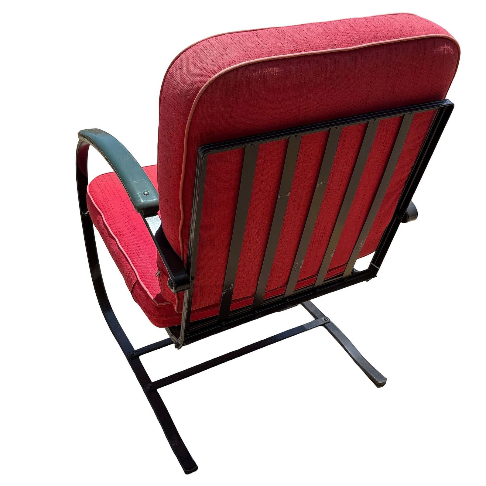 Art Deco Green & Black Springer Rocking Chair by Wolfgang Hoffmann for Howell - 11