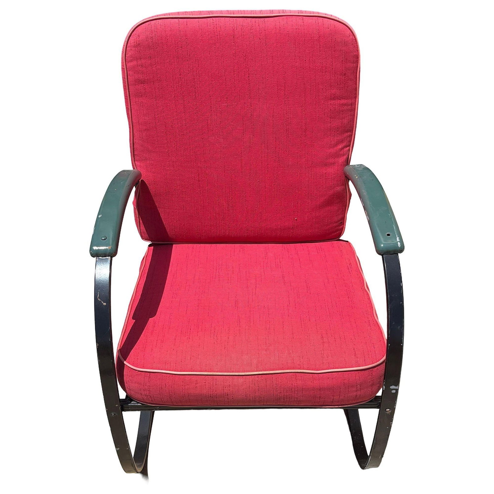 Art Deco Green & Black Springer Rocking Chair by Wolfgang Hoffmann for Howell - 15