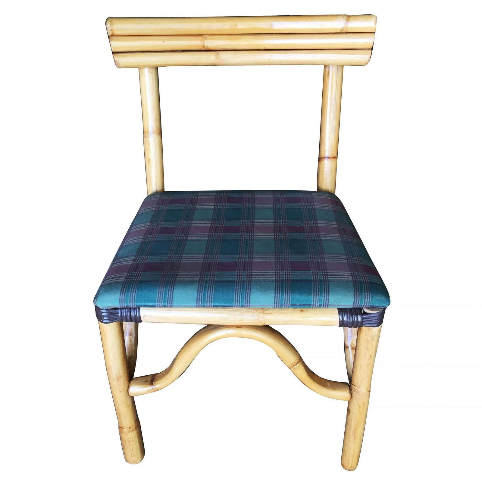 Restored Midcentury Rattan Dining Side Chair with Three-Strand Back, Set of 4 - 5