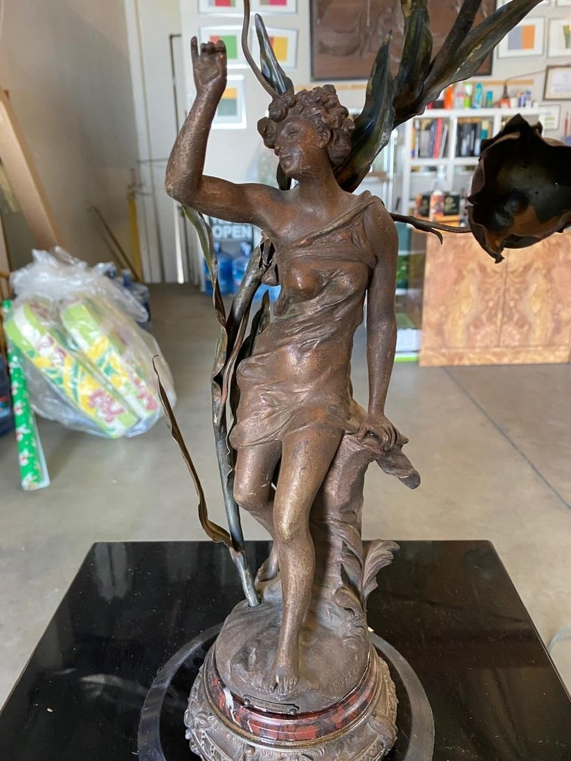 Ernest-Justin Ferrand Female "Coup de Soleil" Zamac Sculpture Table Lamp - 14
