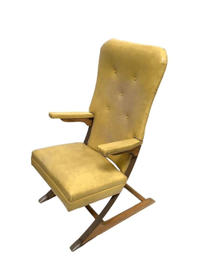 Vintage Rock-a-Chair Cantilever Rocker Chair in Harvest Gold Vinyl - 12