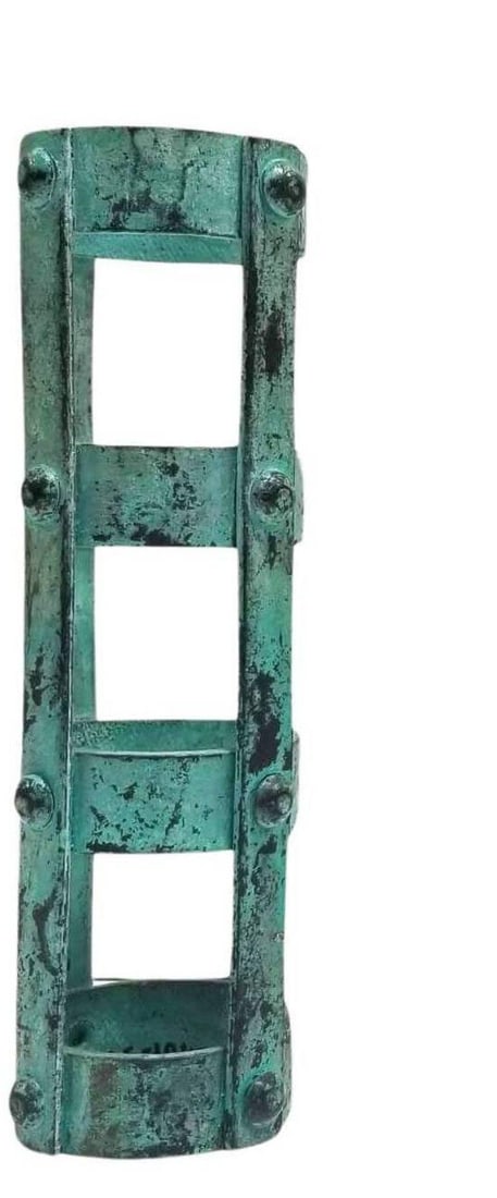 Set of 3 Brutalist style Candlestick Holders Cage Design - 8