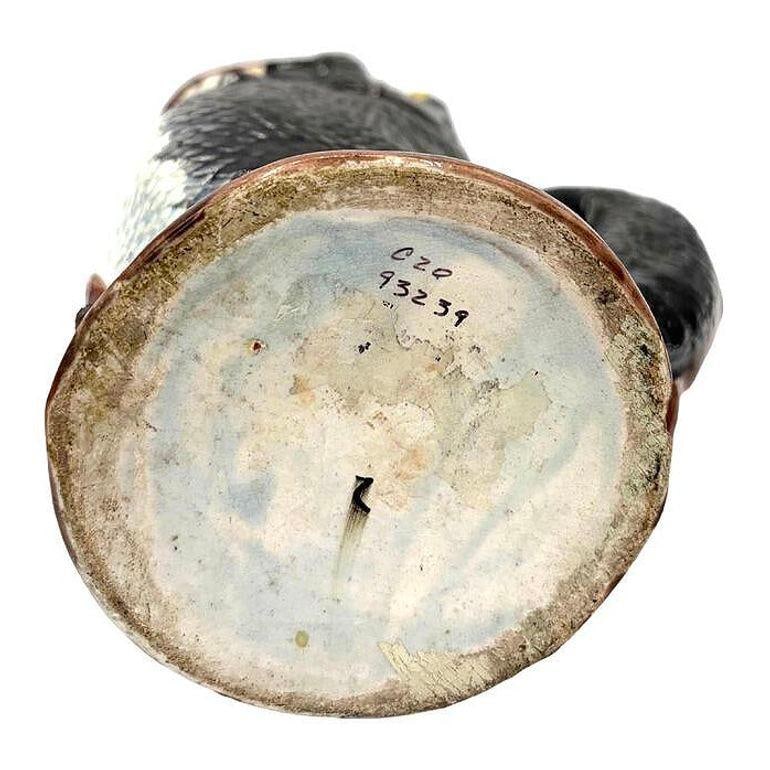 Victorian Hand Painted Majolica Gurgle Fish Ceramic Pitcher - 4