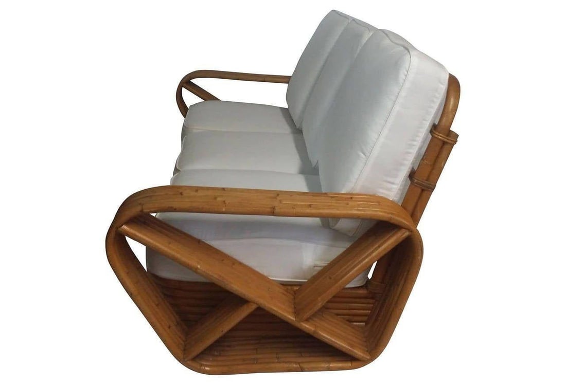 Restored 1930s Six-Strand Square Pretzel Sofa in the Manner of Paul Frankl - 11