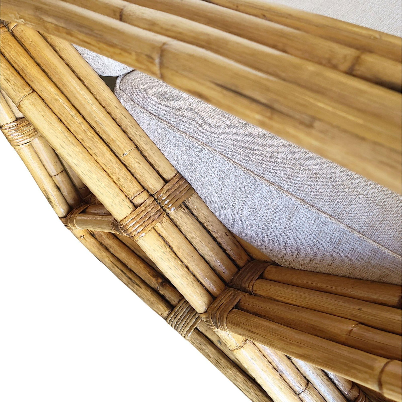 Original Historic Hand Made 4- Strand Square Pretzel Rattan Lounge & Sofa Set - 18