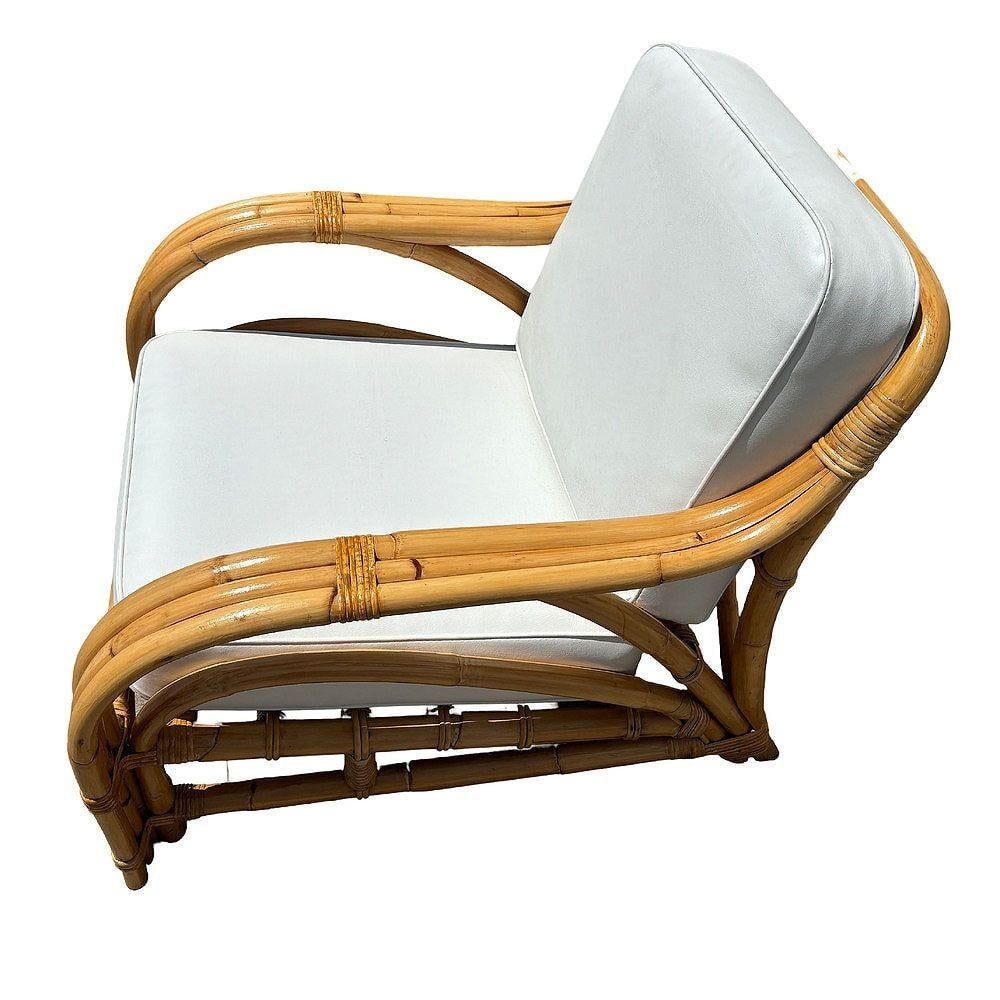 Restored Mid-century Rattan 3 Strand Transitional Lounge Chair - 19