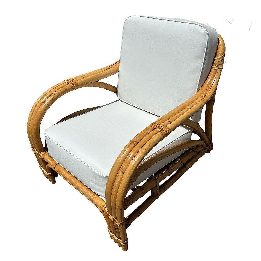 Restored Mid-century Rattan 3 Strand Transitional Lounge Chair - 9
