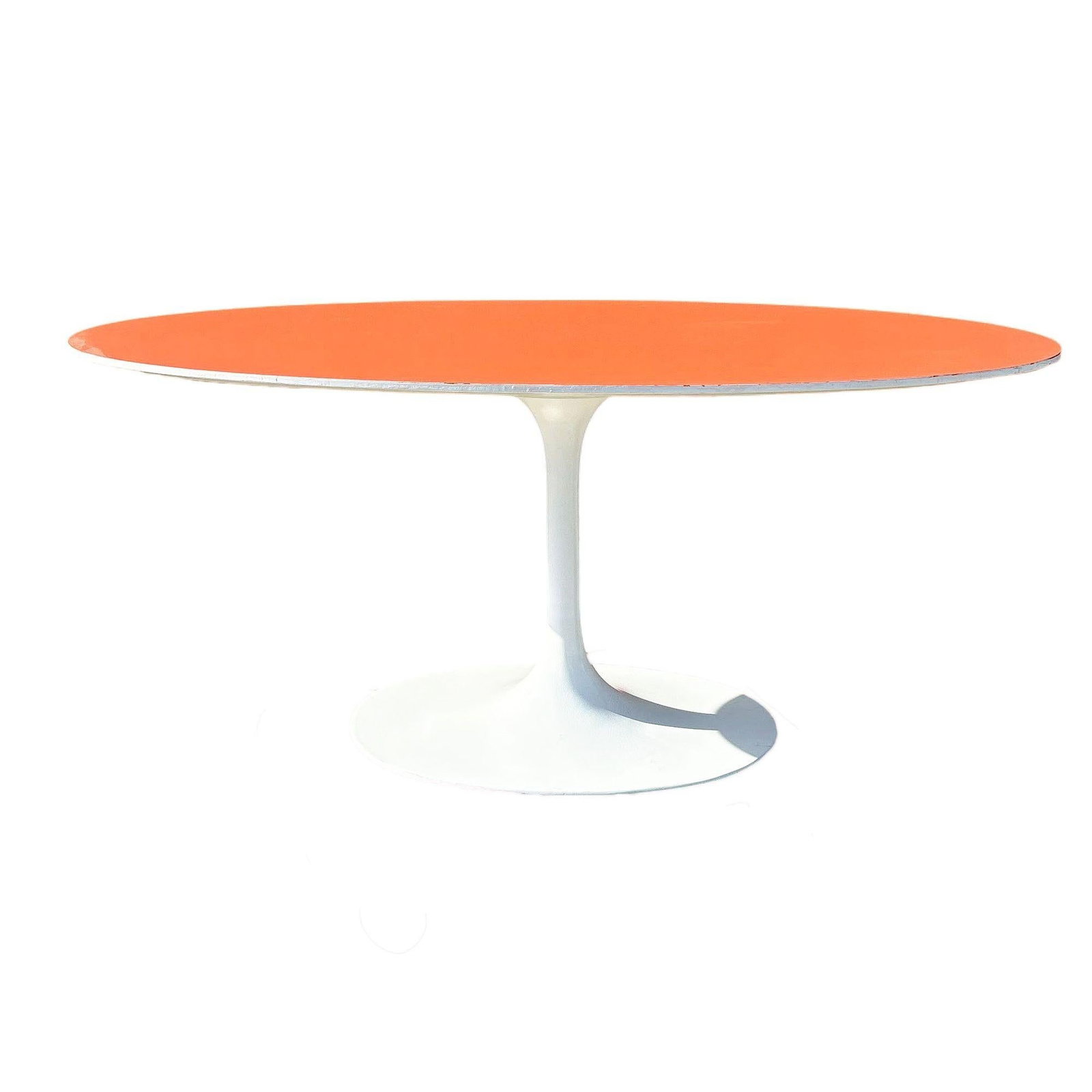 Mid-century Tulip Dining Table by Eero Saarinen for Knoll W/ Orange Laminate Top - 12