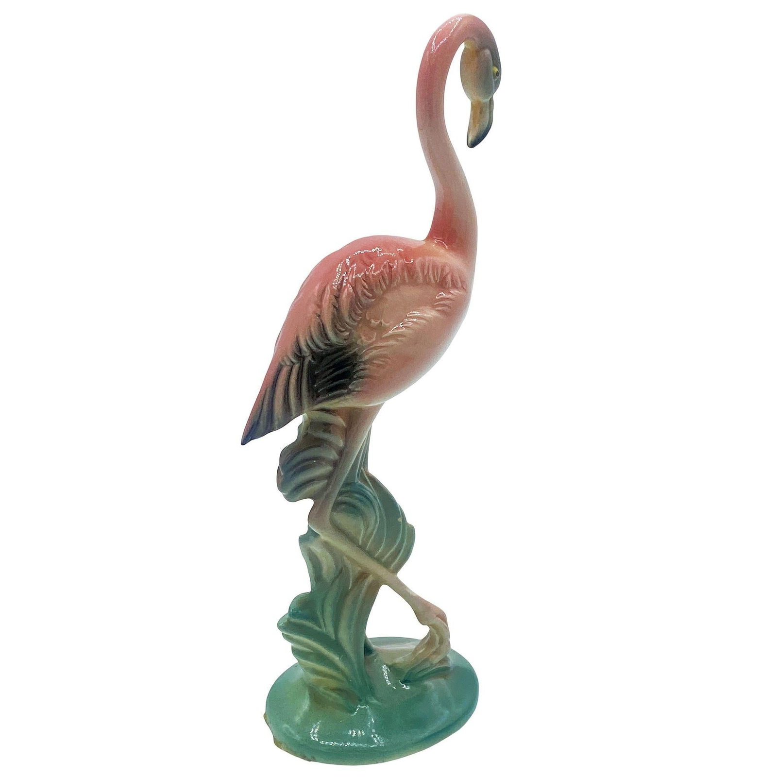 Matching Mid-century Pink Flamingo Ceramic Tabletop Statue Set By Brad Kealer - 12