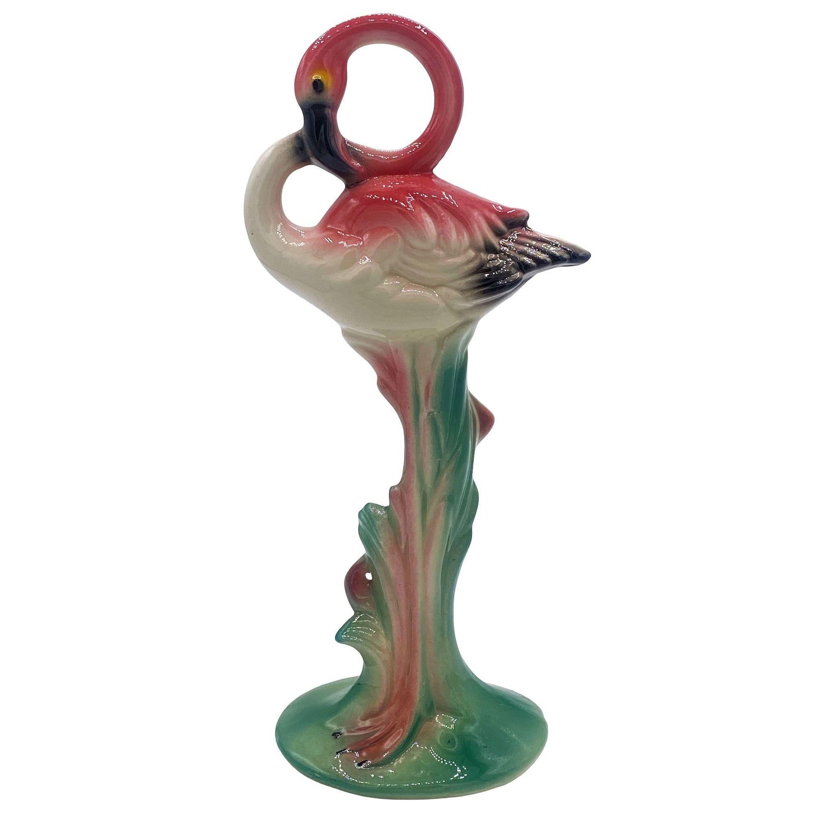Matching Mid-century Pink Flamingo Ceramic Tabletop Statue Set By Brad Kealer - 17