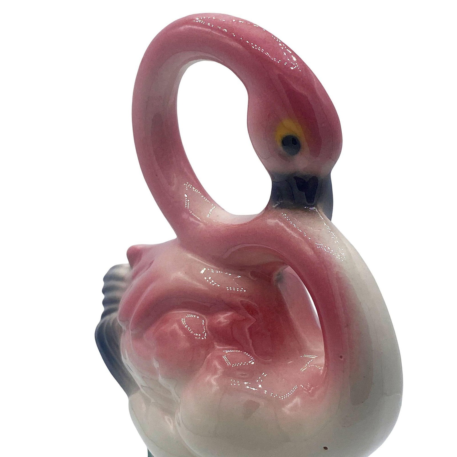 Matching Mid-century Pink Flamingo Ceramic Tabletop Statue Set By Brad Kealer - 2