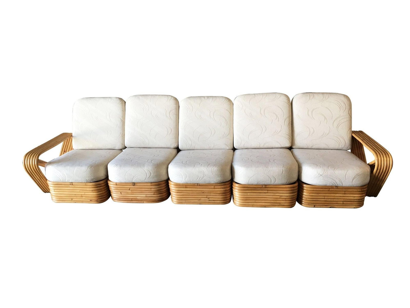 Restored Art Deco Six-Strand Square Pretzel Five-Seat Sectional Sofa - 3