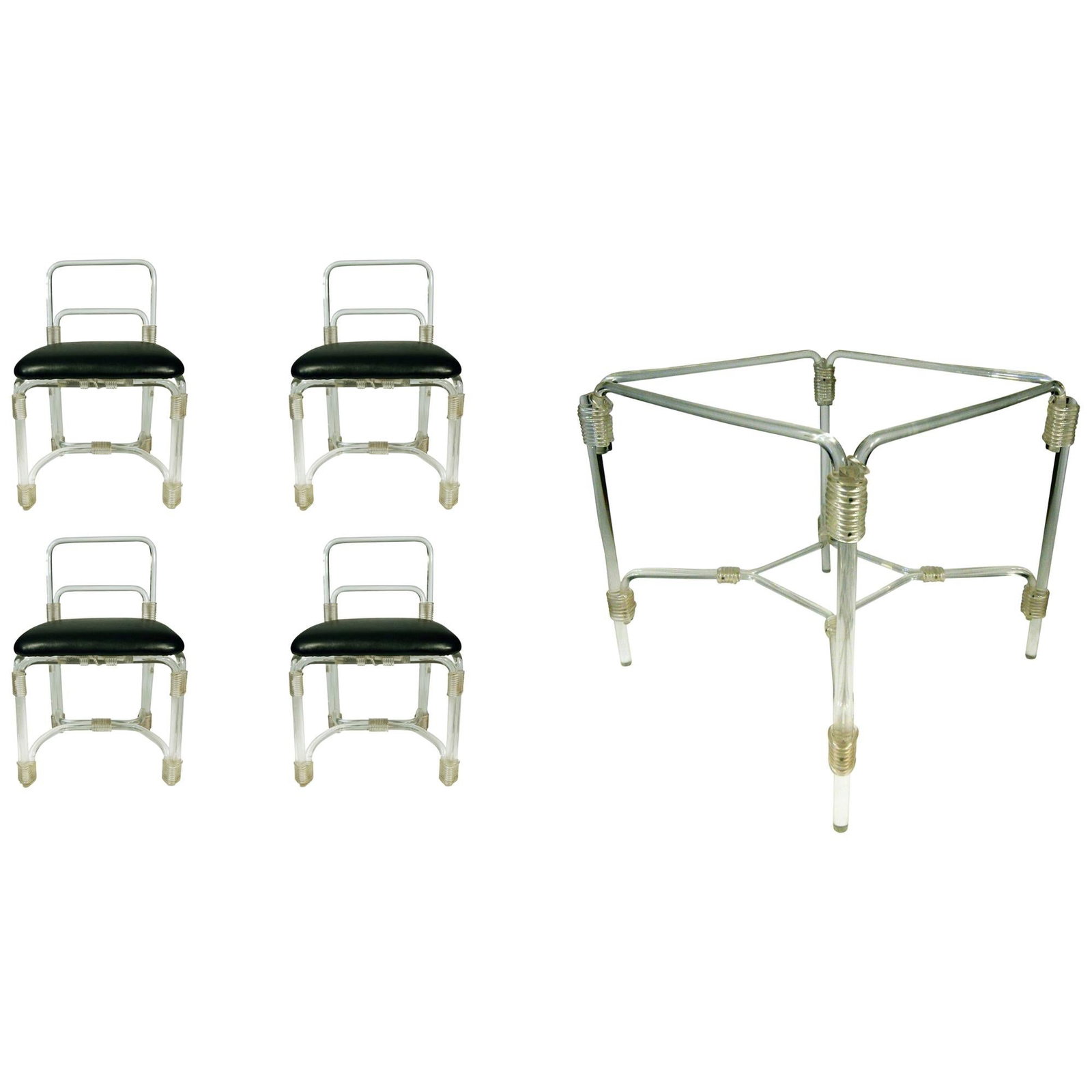 Grosfeld Lucite Dining Table with Four Chairs, circa 1940s - 2