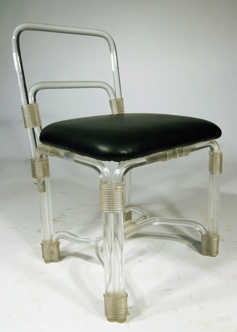 Grosfeld Lucite Dining Table with Four Chairs, circa 1940s - 5