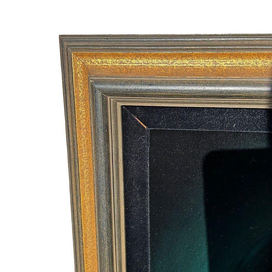 Framed Mid-century Hand Painted Oil on Velvet Female Portrait, Signed Cohen - 5