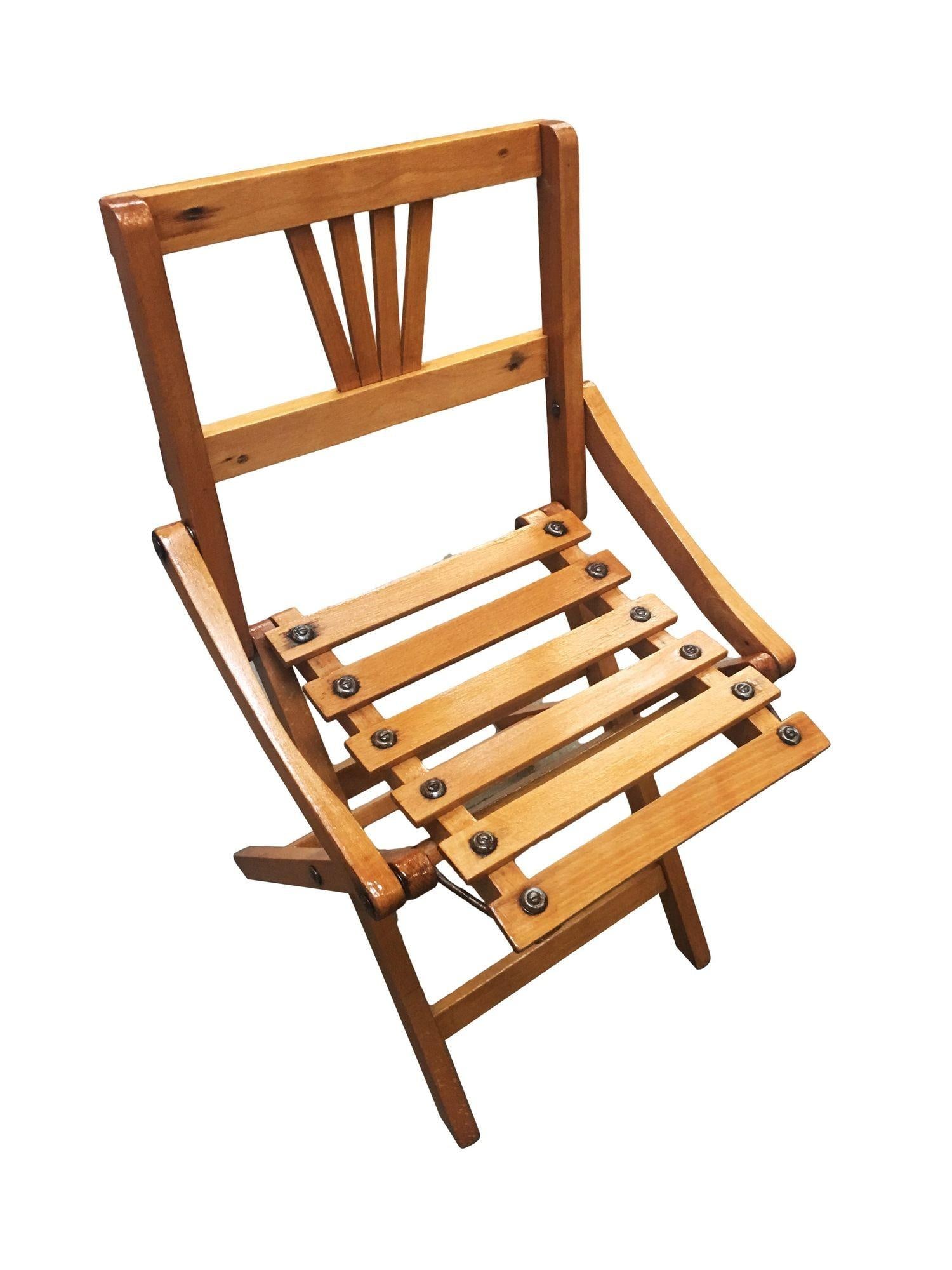 Pair of George Nelson Inspired Child-Size Slat Folding Chair - 14
