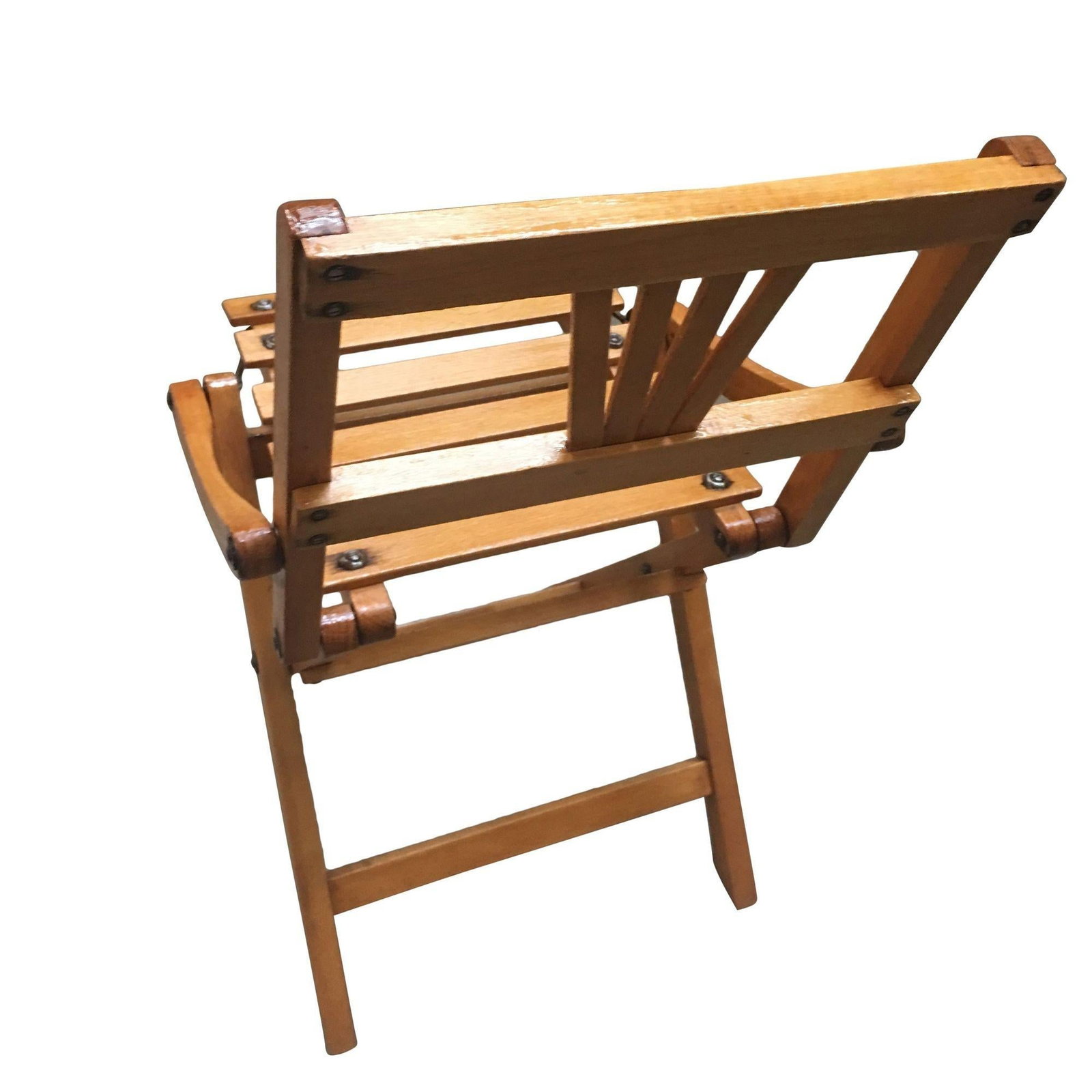 Pair of George Nelson Inspired Child-Size Slat Folding Chair - 15
