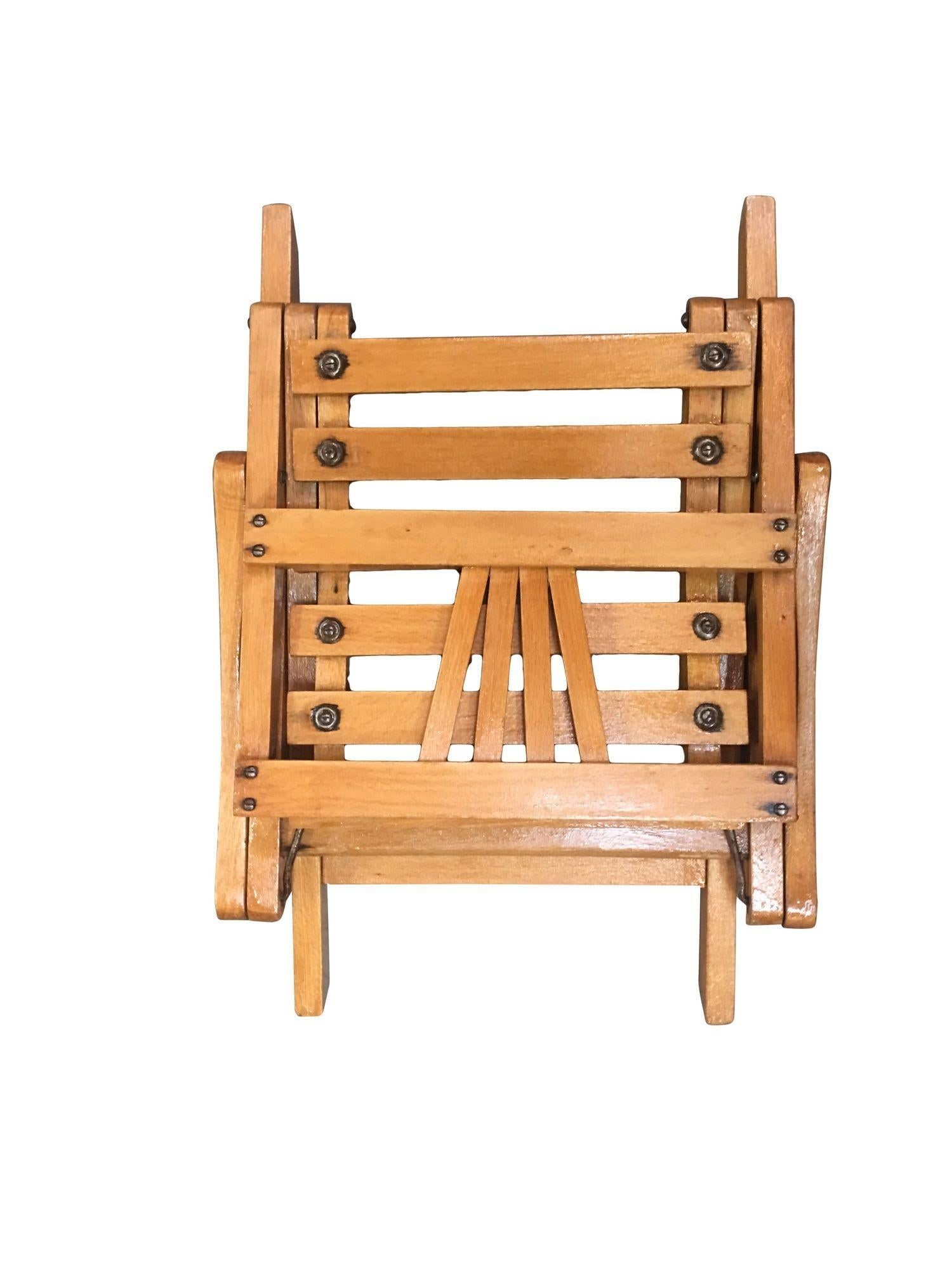 Pair of George Nelson Inspired Child-Size Slat Folding Chair - 6
