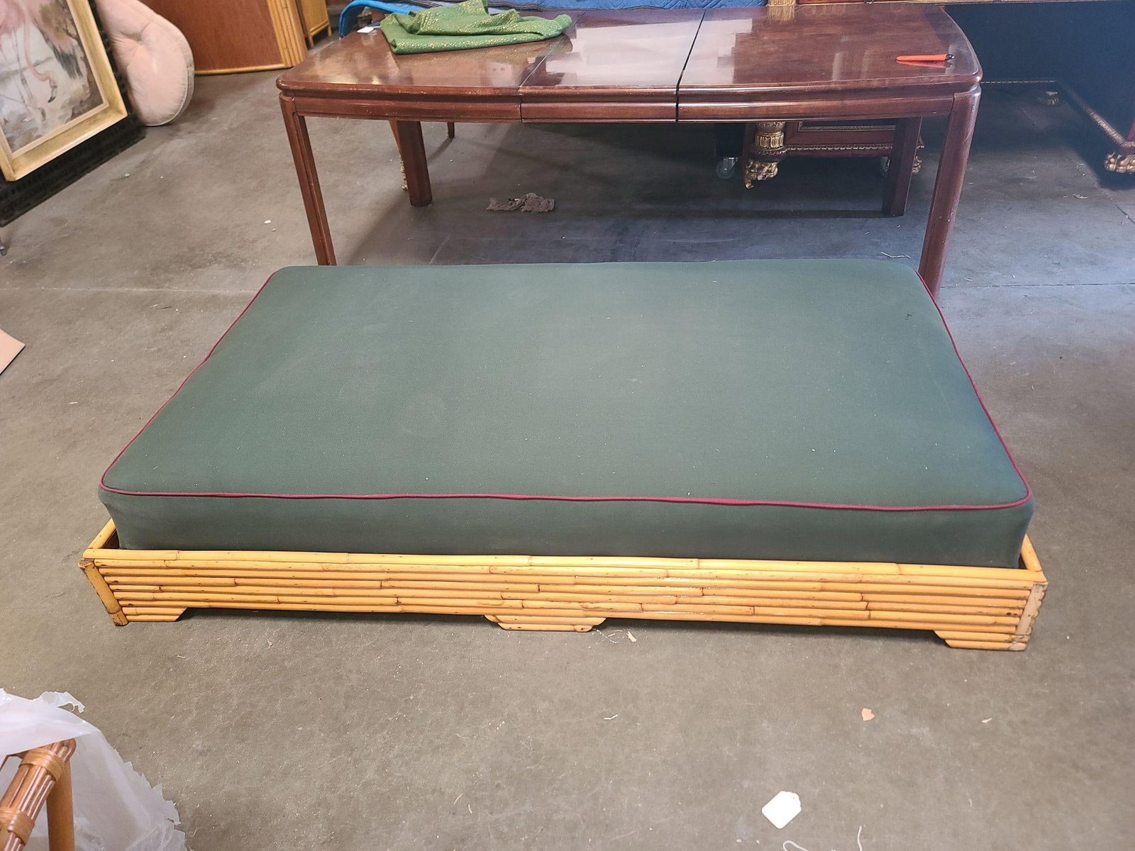 Restored Mid-Century Stacked Rattan Bed Sofa Daybed - 17