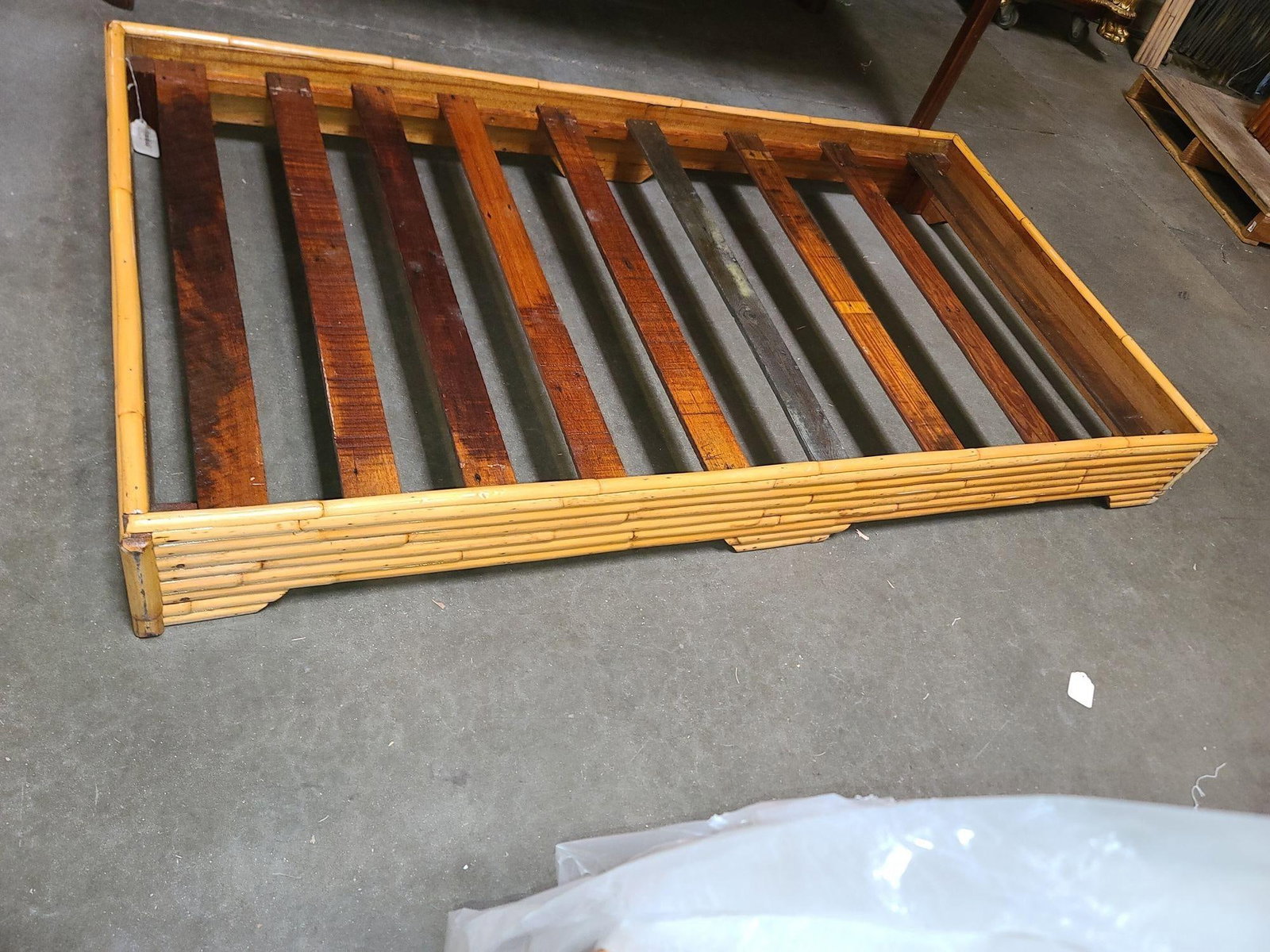 Restored Mid-Century Stacked Rattan Bed Sofa Daybed - 6