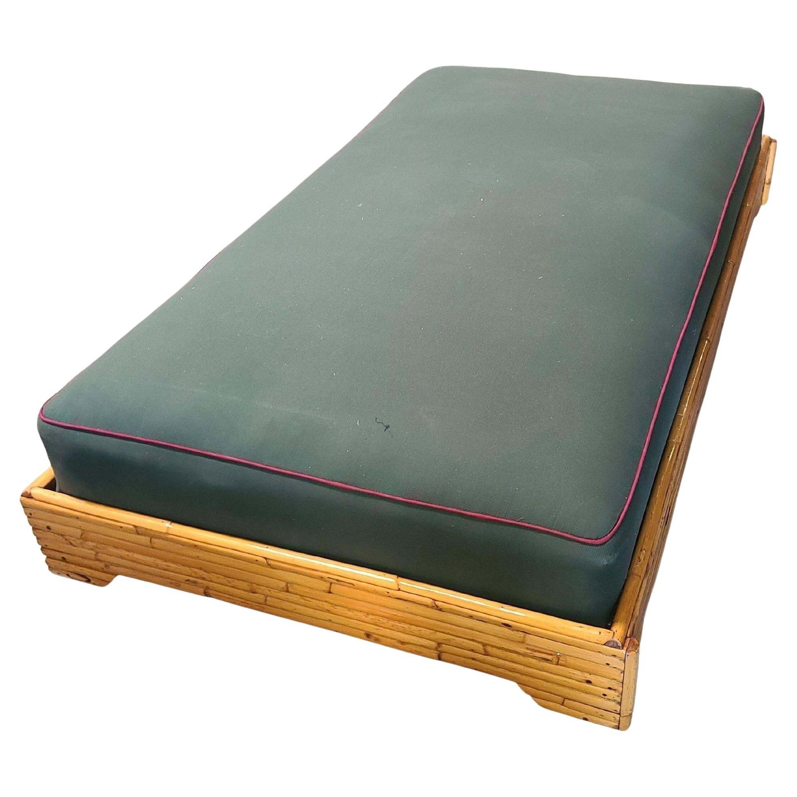 Restored Mid-Century Stacked Rattan Bed Sofa Daybed - 7