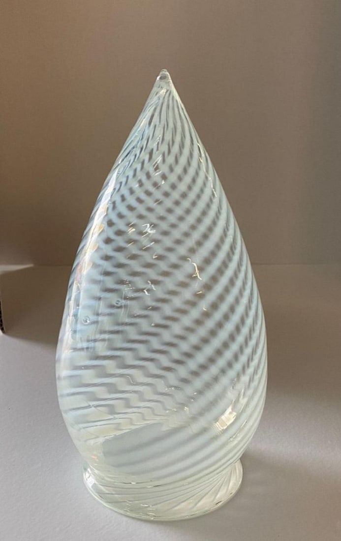 1960s Vintage Opalescent Swirl Glass Bullet Ceiling Light Globe with Fitter - 19