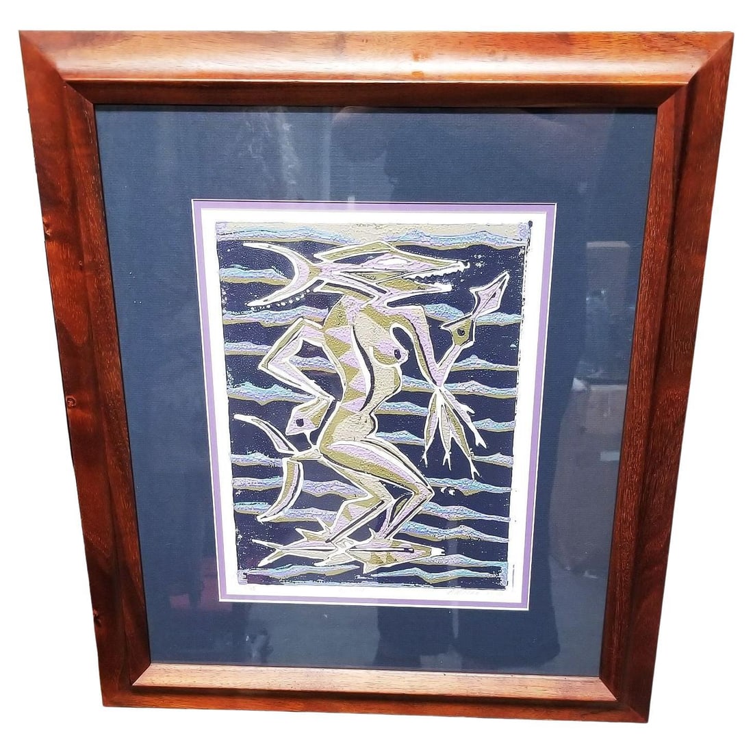 Block Print "Amakua" on Paper by Dale Moore Edition #2/15 - 15