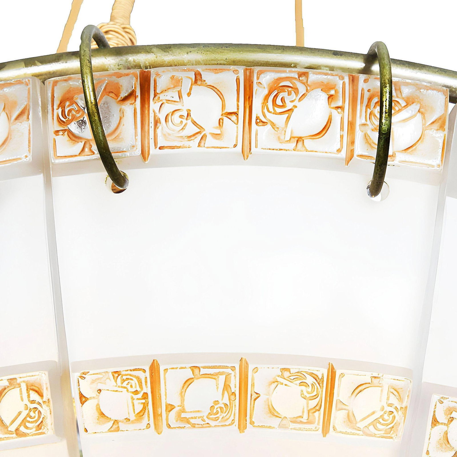 Art Deco "Bande de Roses" Frosted Art Glass Chandelier by Rene Lalique - 11