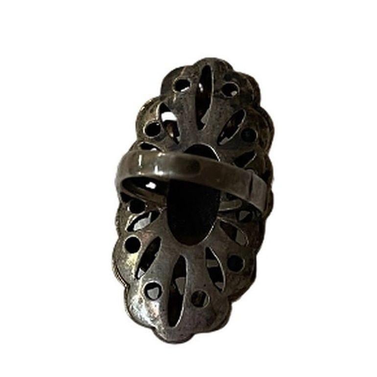 Ornate Sterling Silver and Marcasite Ring - 14