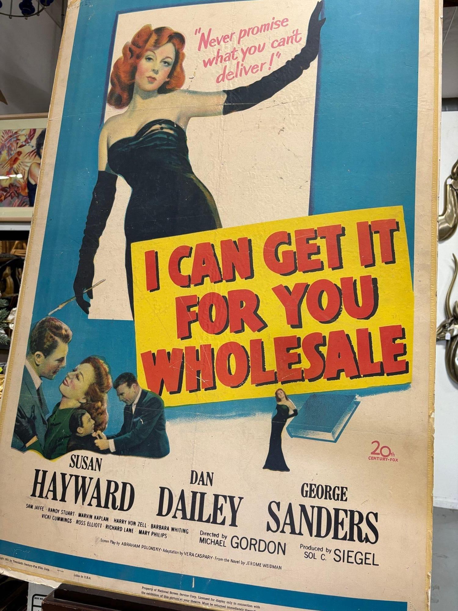 Original 1951 This Is My Affair, "I Can Get It For You Wholesale" Film Poster - 16