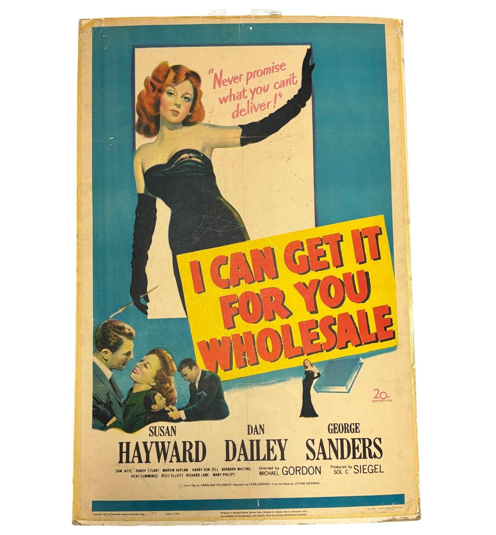 Original 1951 This Is My Affair, "I Can Get It For You Wholesale" Film Poster - 19