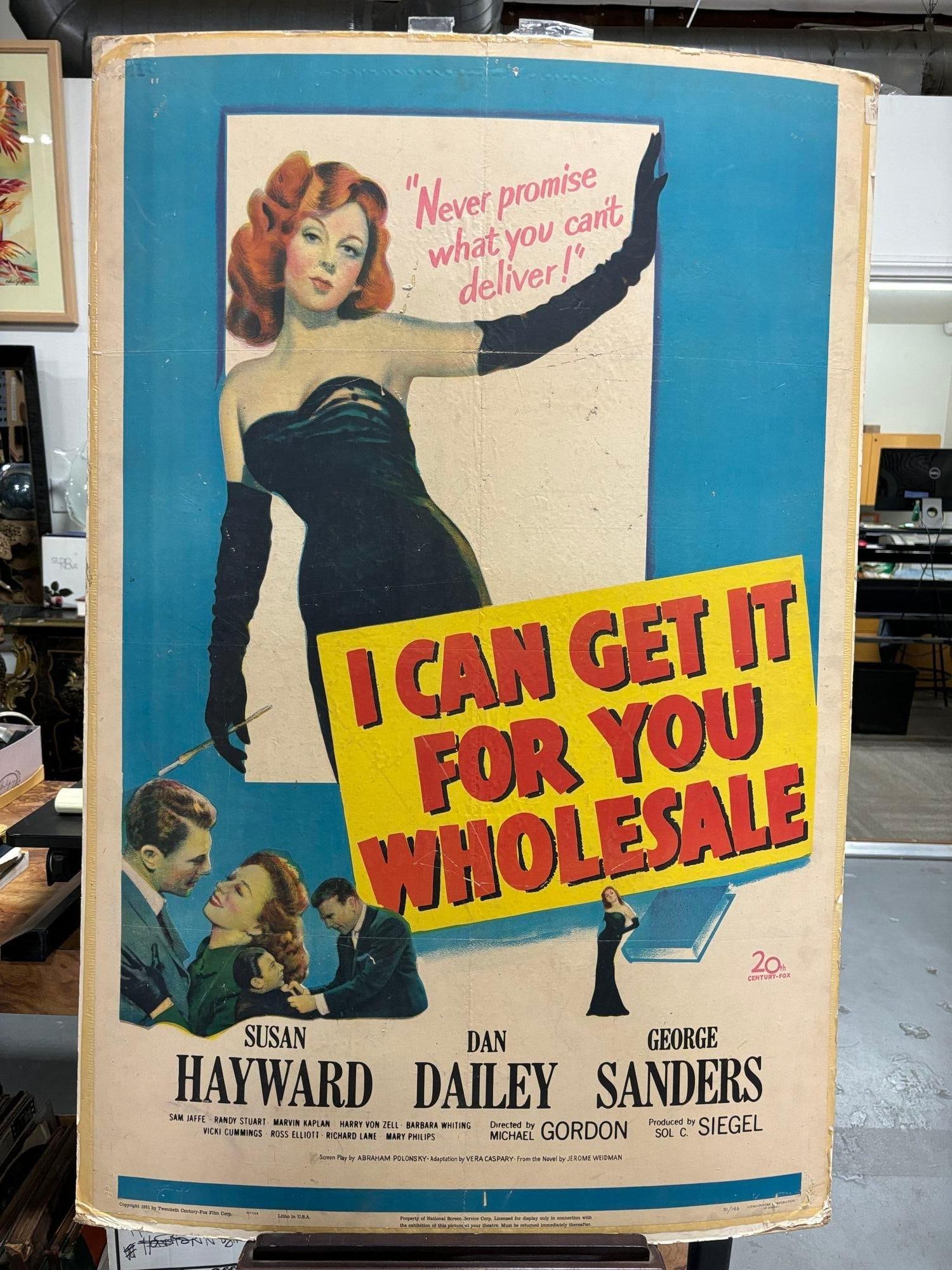 Original 1951 This Is My Affair, "I Can Get It For You Wholesale" Film Poster - 3