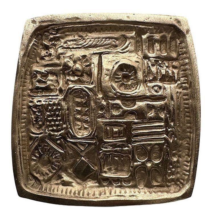 Paul Evans Style Mid Century Brutalist Bronze Cabinet Handle Pull - 18