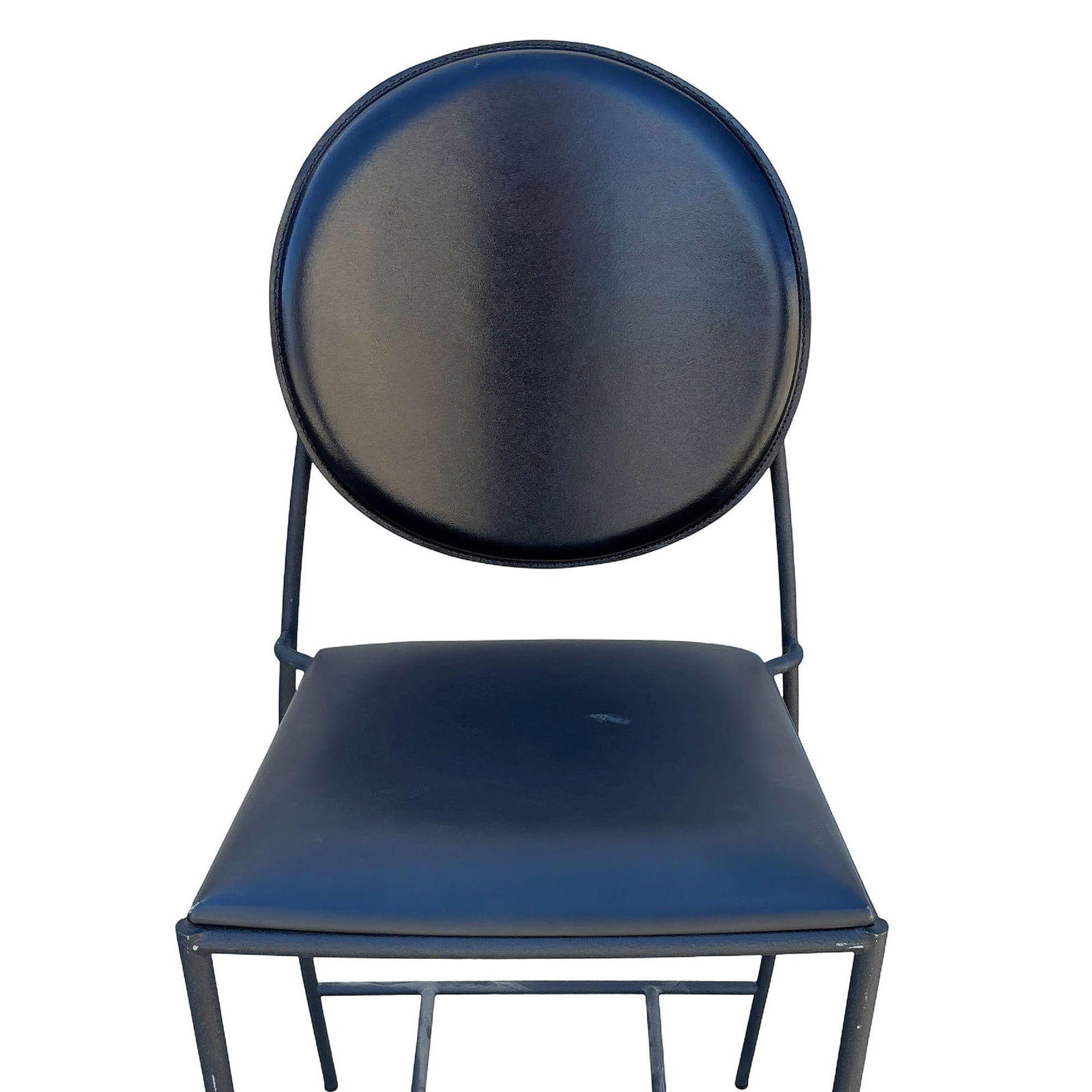 1990s Dakota Jackson Memphis style "Vik-Ter" Black Leather Barstool - 13