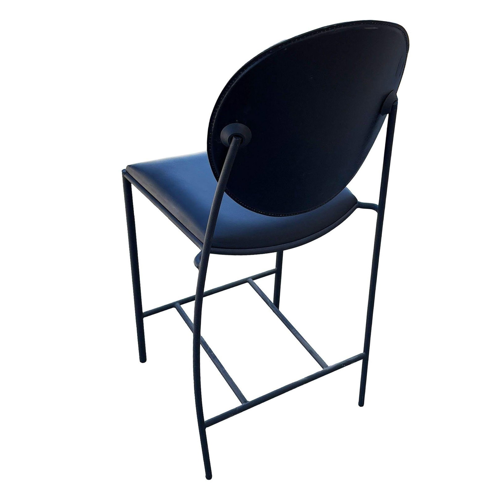 1990s Dakota Jackson Memphis style "Vik-Ter" Black Leather Barstool - 20