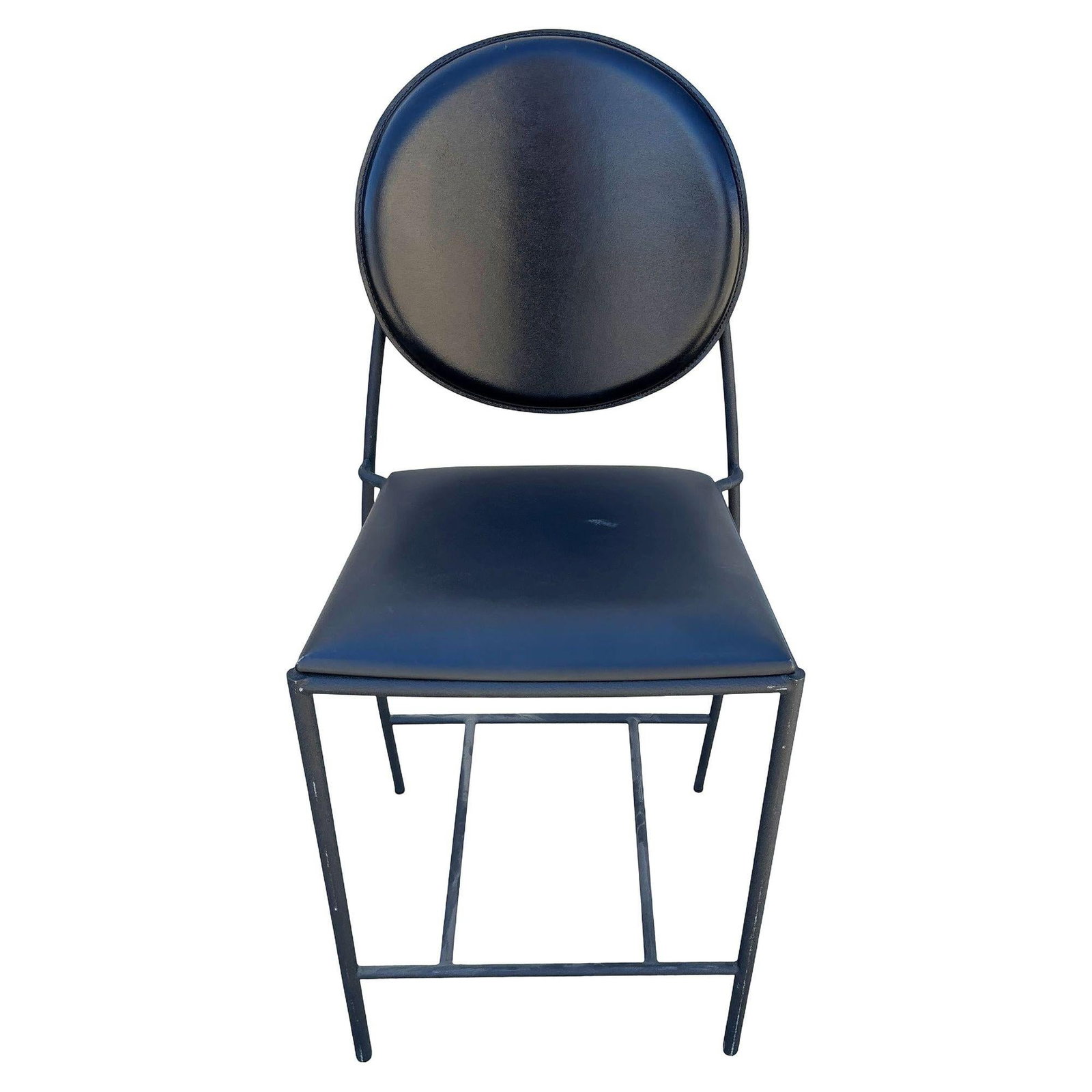 1990s Dakota Jackson Memphis style "Vik-Ter" Black Leather Barstool - 8