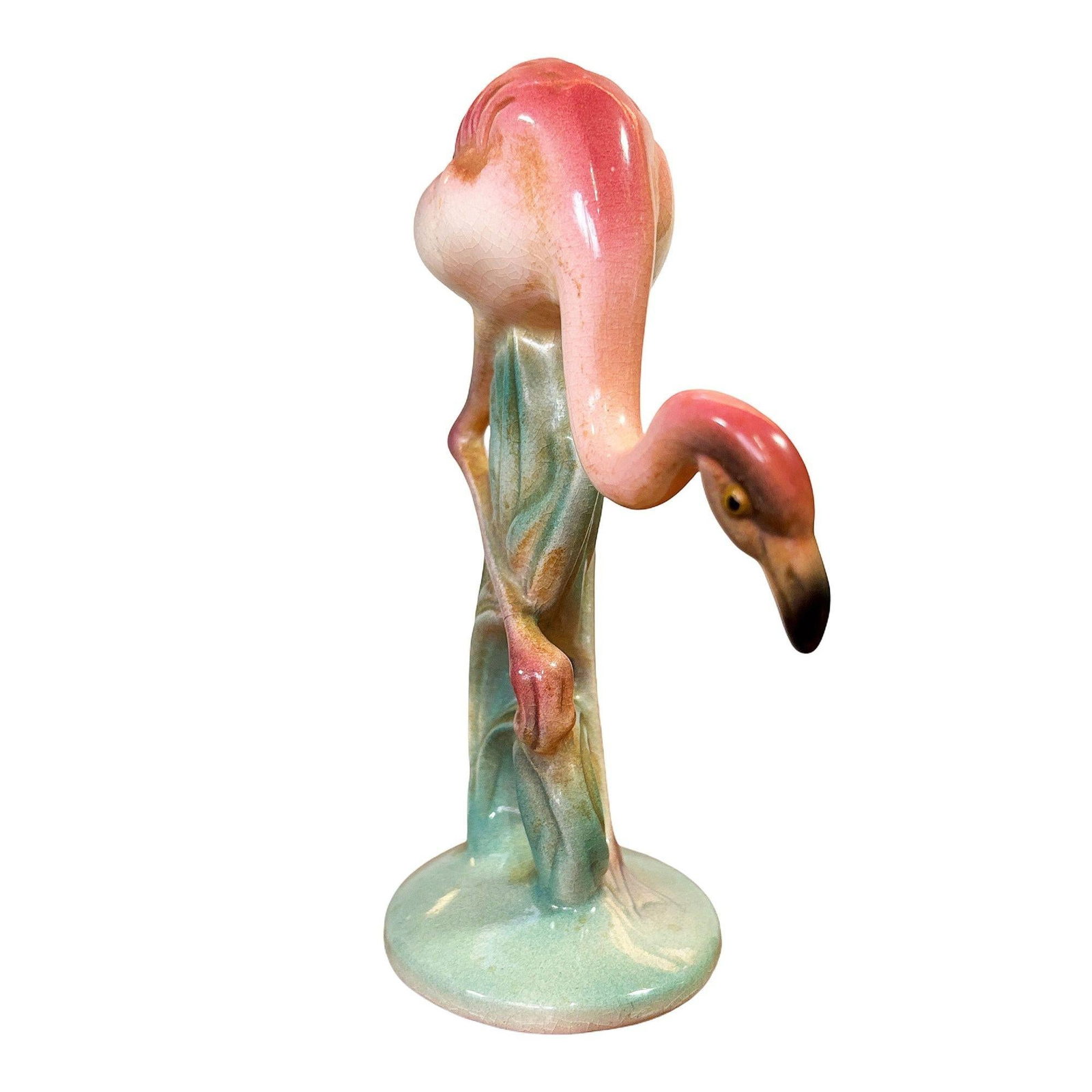 Mid-century "Hunting" Pink Flamingo Ceramic Tabletop Sculpture Brad Keeler - 2