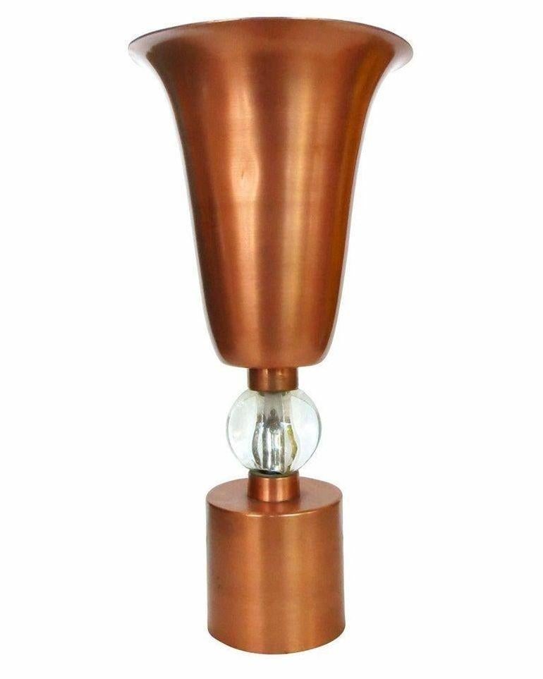 Copper Mid-Century Torchiere Table Lamps, Pair - 10