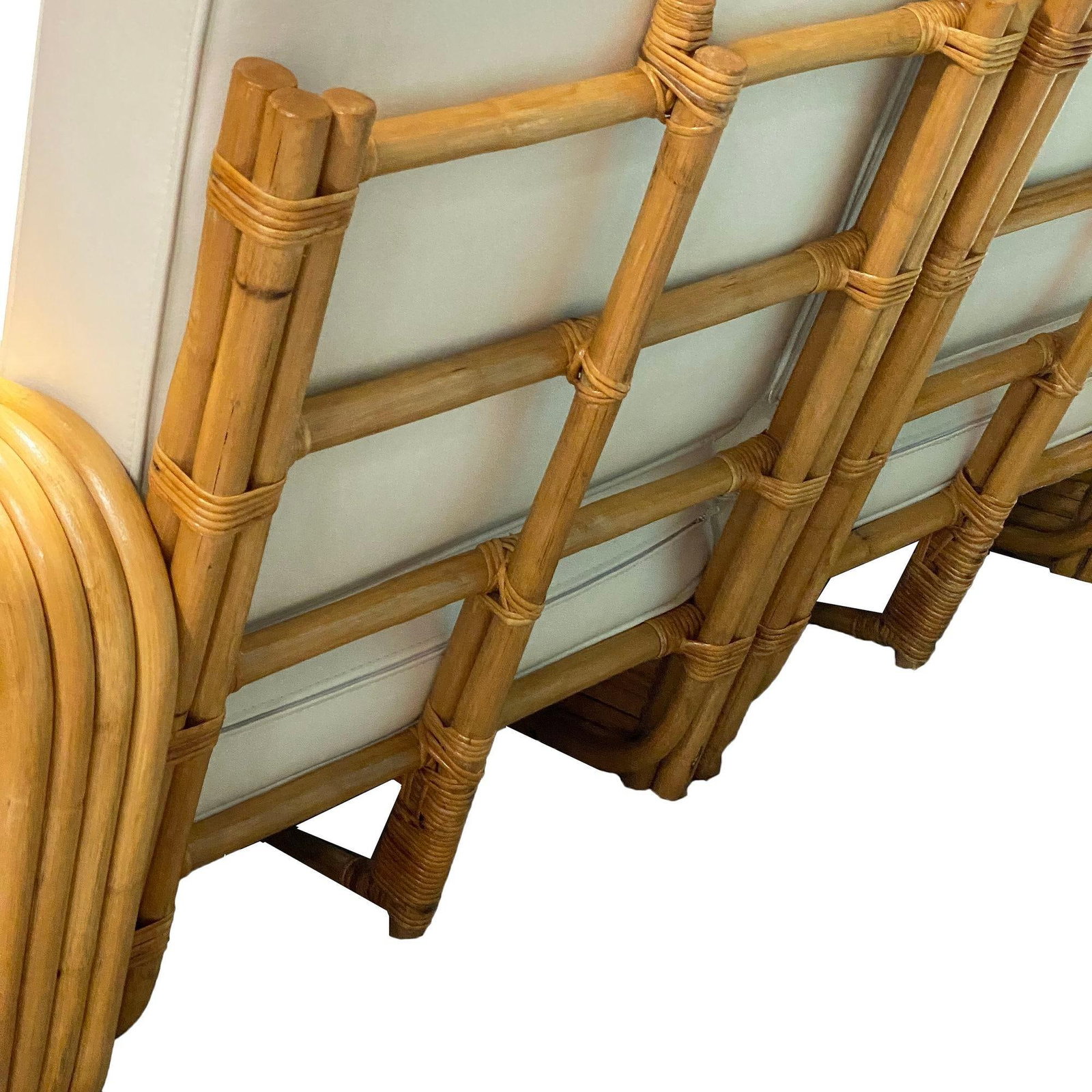 Restored Frankl Style Four-Strand Square Pretzel Rattan Sectional Settee - 2