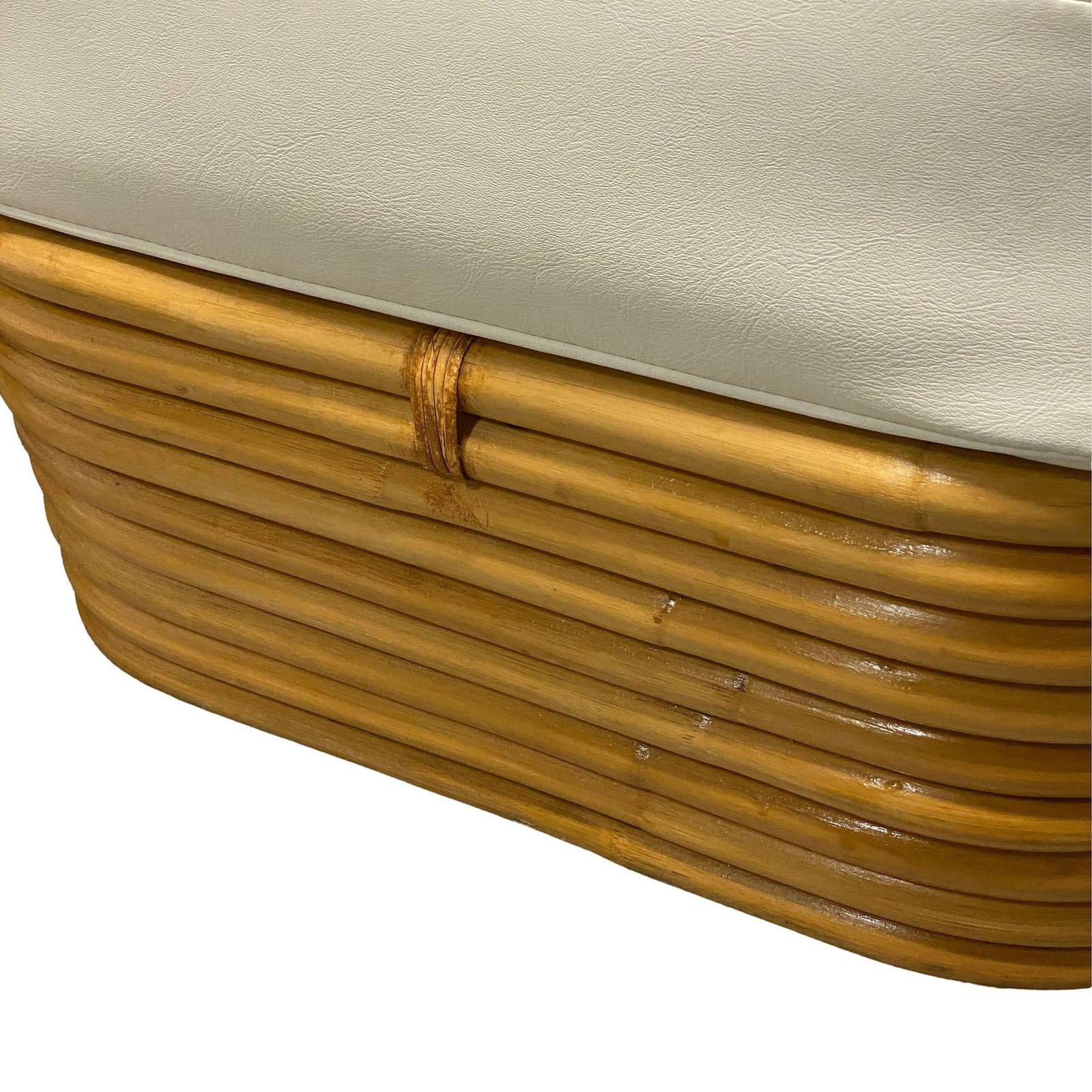 Restored Frankl Style Four-Strand Square Pretzel Rattan Sectional Settee - 6