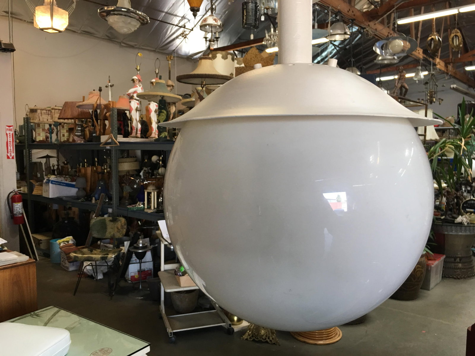 Art Deco Grand Hollywood Theater Palm Leaf Ceiling Pendant - 19