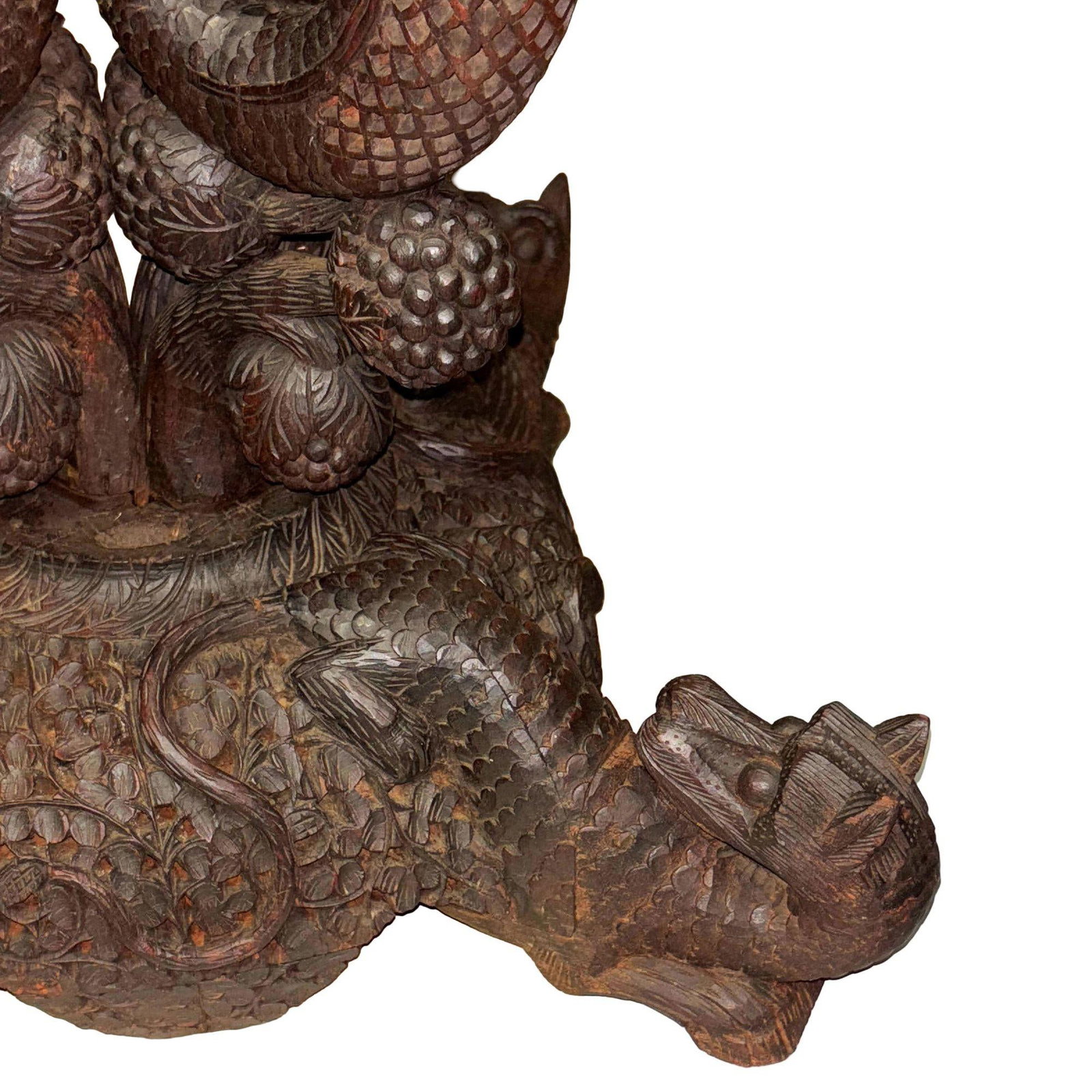Anglo Indian Bombay Carved Serpent Wooden Blackwood Plant Stand - 16